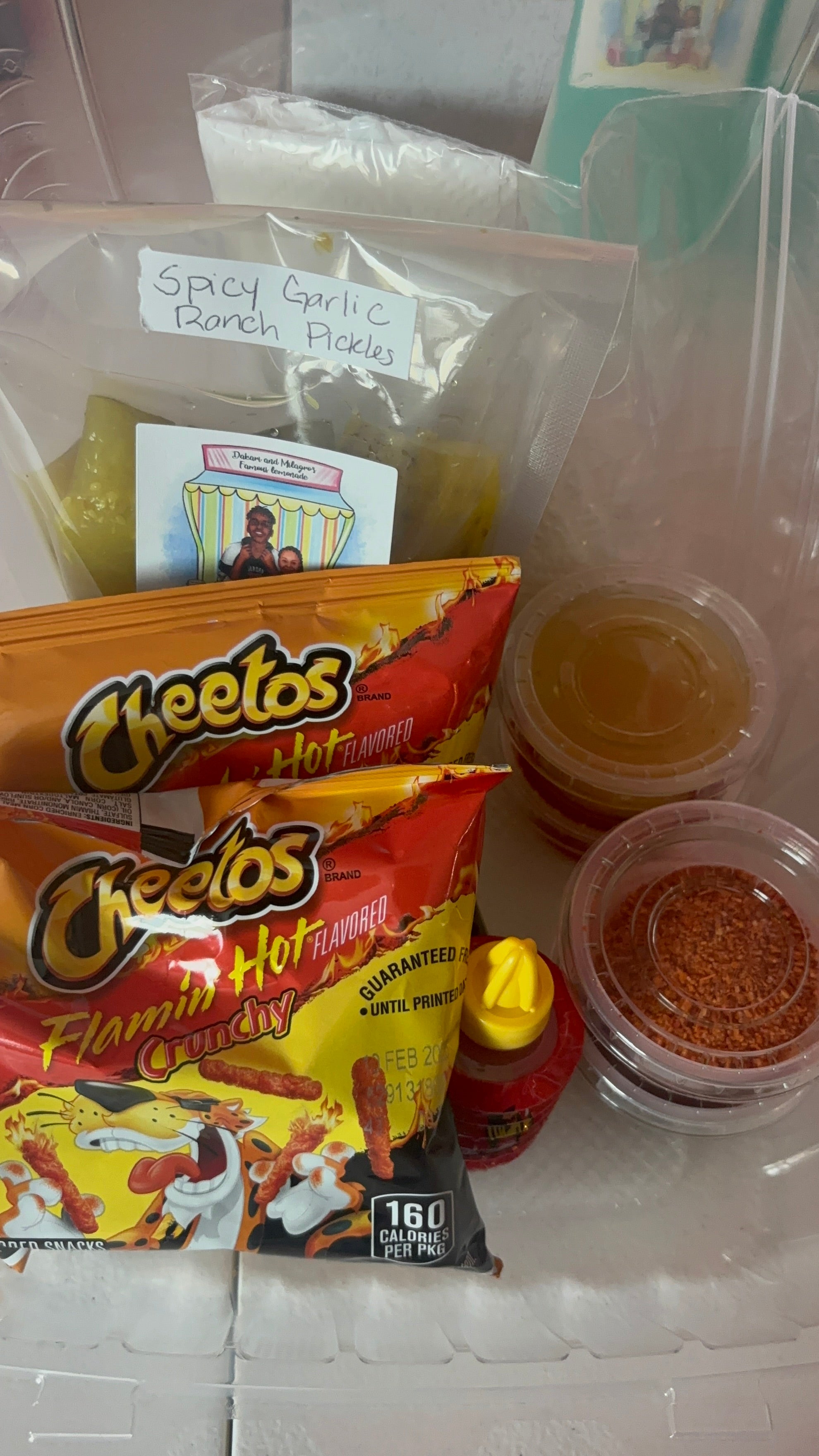 ￼ Hot Cheetos pickle kit